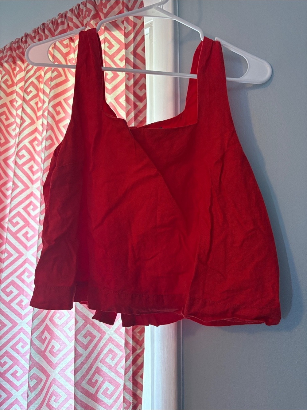 GAP Red Sleeveless Square-Neck Tank Top